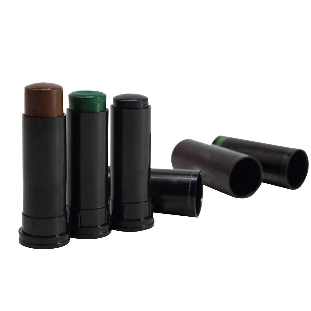 Camo Face Paint - 3本セットの迷彩柄フェイスペイントスティック。無臭で肌に優しく、汗や雨に強く、ミリタリーテーマのコスプレに最適。