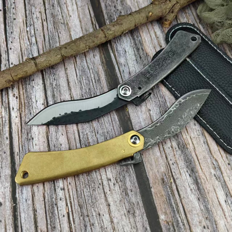 Hunting And Camping In Jungle - 高品質ジャングルアドベンチャーハンティング折りたたみナイフ、アウトドアキャンプ用携帯ツール、多機能ナイフ（シース付き）