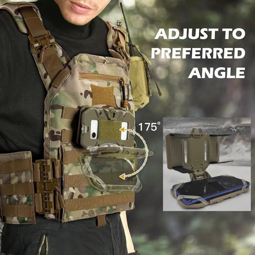 戦術用MOLLEベスト用フォンホルダー、折りたたみ式チェスト - Hunting Outdoor Game のレビューと価格