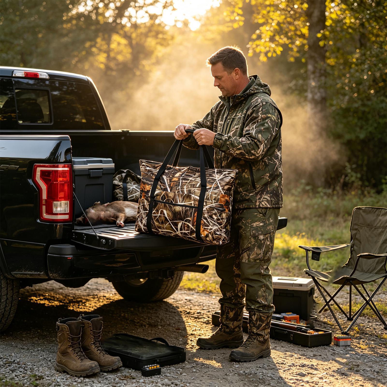 ハンティング用トートバッグ。防水・防臭機能付き。600Dオッ - Outdoor Hunting Gear Storage のレビューと価格