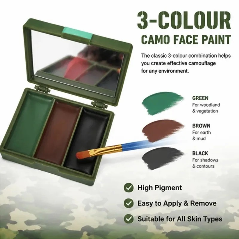 三色迷彩フェイスペイント戦術アウトドア Cs フィールド装備 - Camo Face Paint のレビューと価格