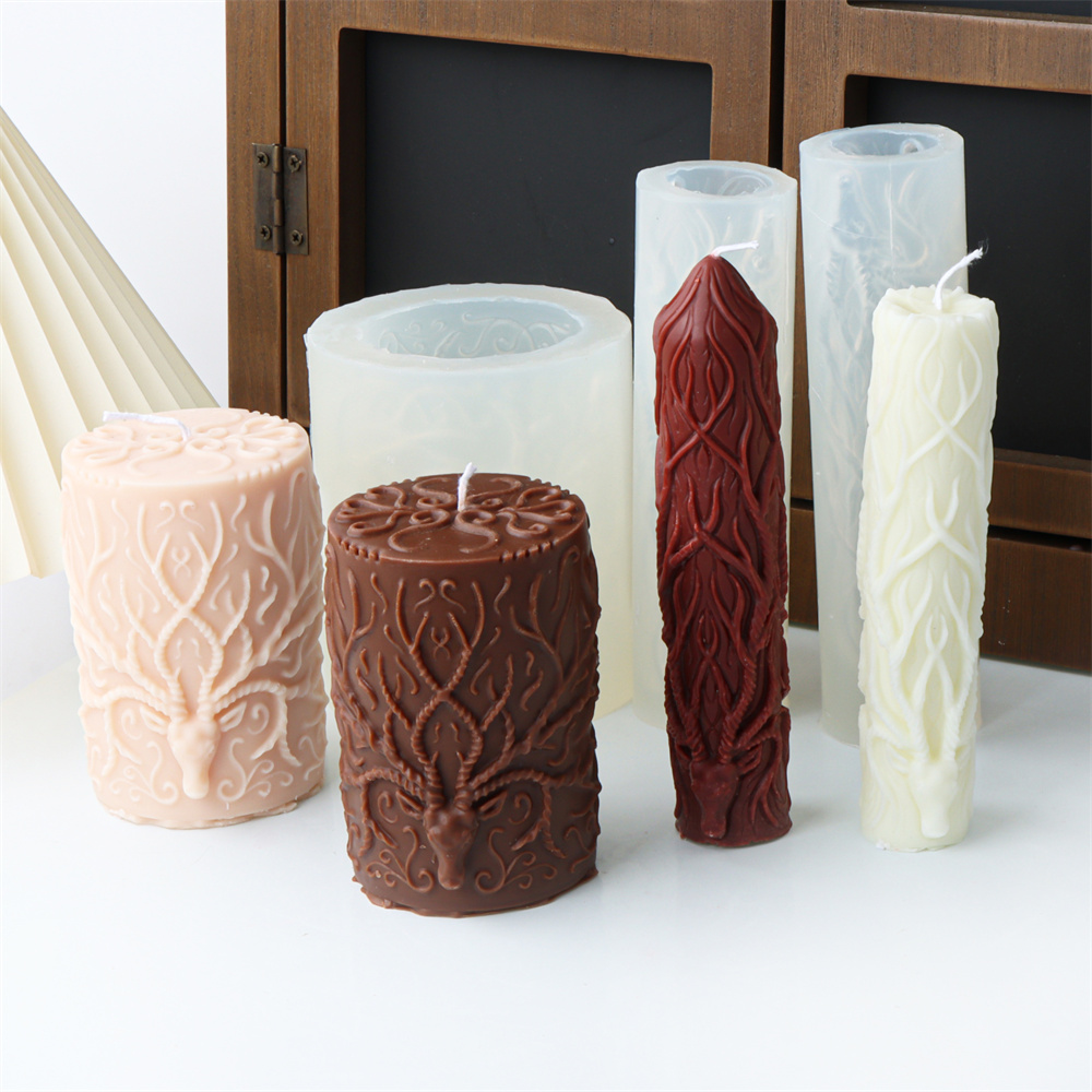 3Dトナカイの角柱キャンドルシリコンモールド、DIYエルクホ - Elk Bugle Call のレビューと価格