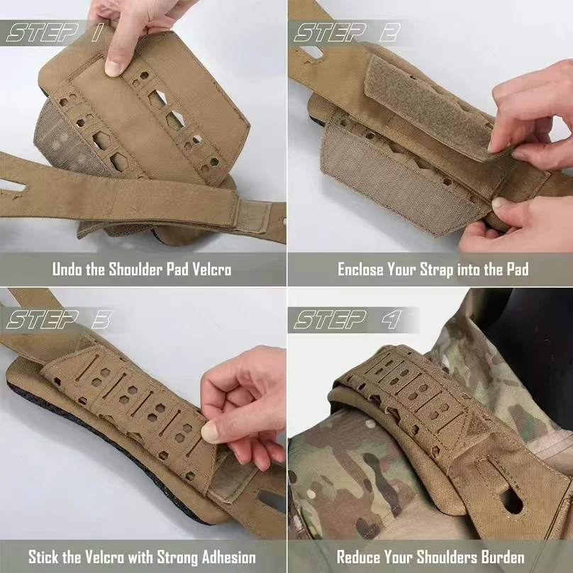 2 個の戦術的なショルダーパッド通気性のある戦術的なスリング - Camo Face Paint のレビューと価格