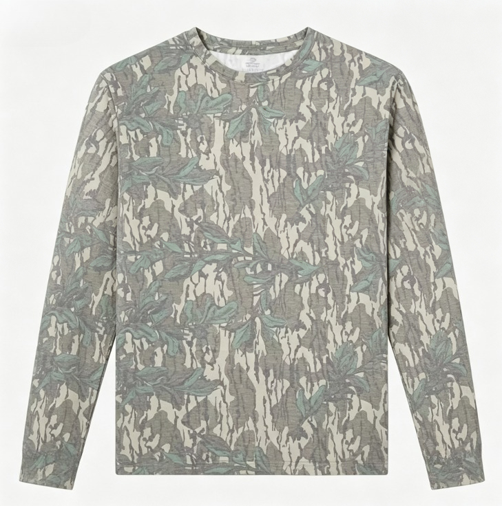 カモフラージュ柄長袖Tシャツ ツリーリーフ迷彩プリント クル - Outdoor Hunting Prints のレビューと価格