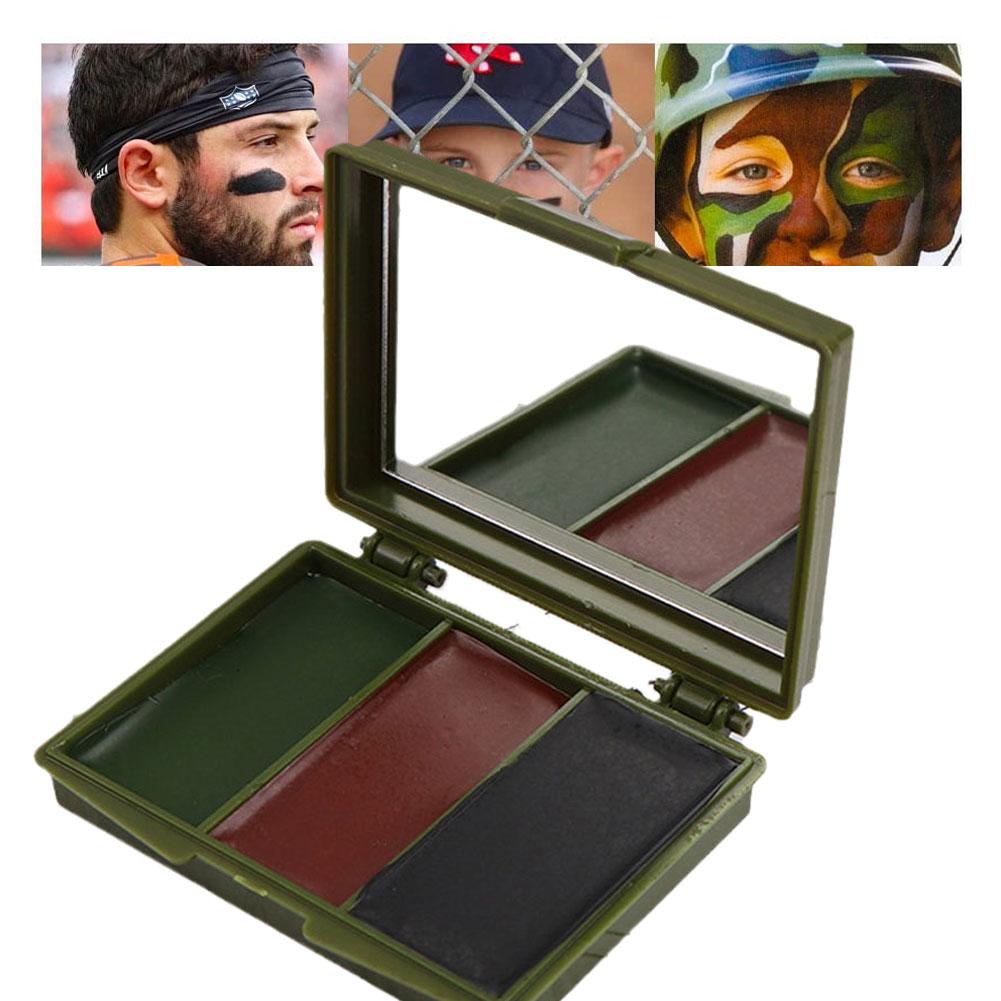 三色迷彩フェイシャルペイントキット - 戦術的な屋外CSフィ - Camo Face Paint のレビューと価格